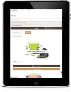 Cafeum - Tablet Ansicht